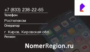 Кто звонил с 8332382265 - регион и оператор
